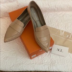 AGL Nude Patent Loafers